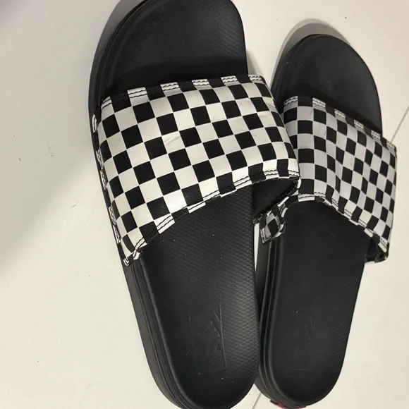 Vans Black Checkered Slide Sandals- size 6 - Picture 3 of 4